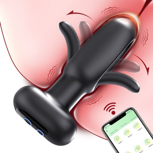 Mobile-Controlled Prostate & Anal Plug with Remote/App Vibration – Silicone USB Rechargeable
